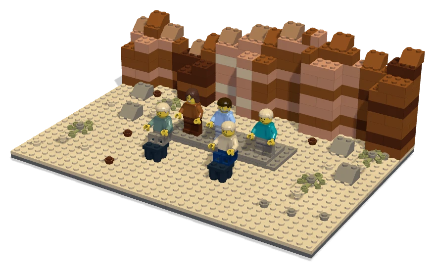 Red Cliffs Family, built in real bricks