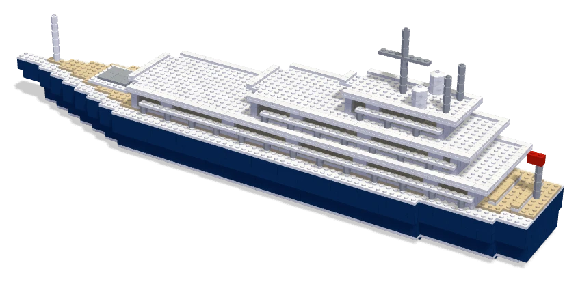 Midnight yacht, built in real bricks